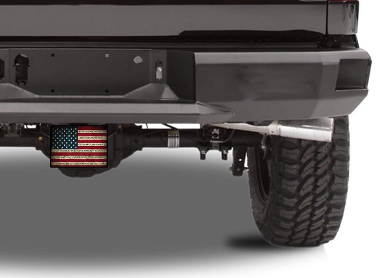 Rogue River Tactical USA American Flag Trailer Hitch Cover Plug US Patriotic Vintage Pledge of Allegiance - Image 3